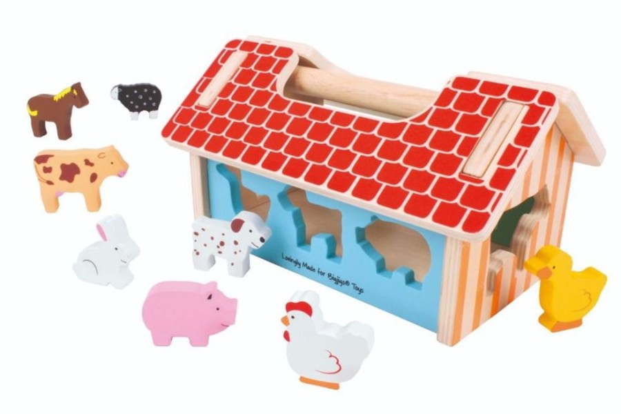 Type Of Play Bigjigs Toys | Bigjigs Toys - Farmhouse Shape Sorter