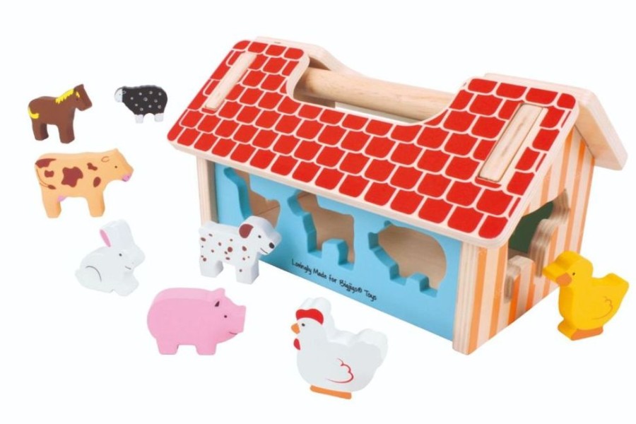 Puzzles & Musical Bigjigs Toys | Bigjigs Toys - Farmhouse Shape Sorter