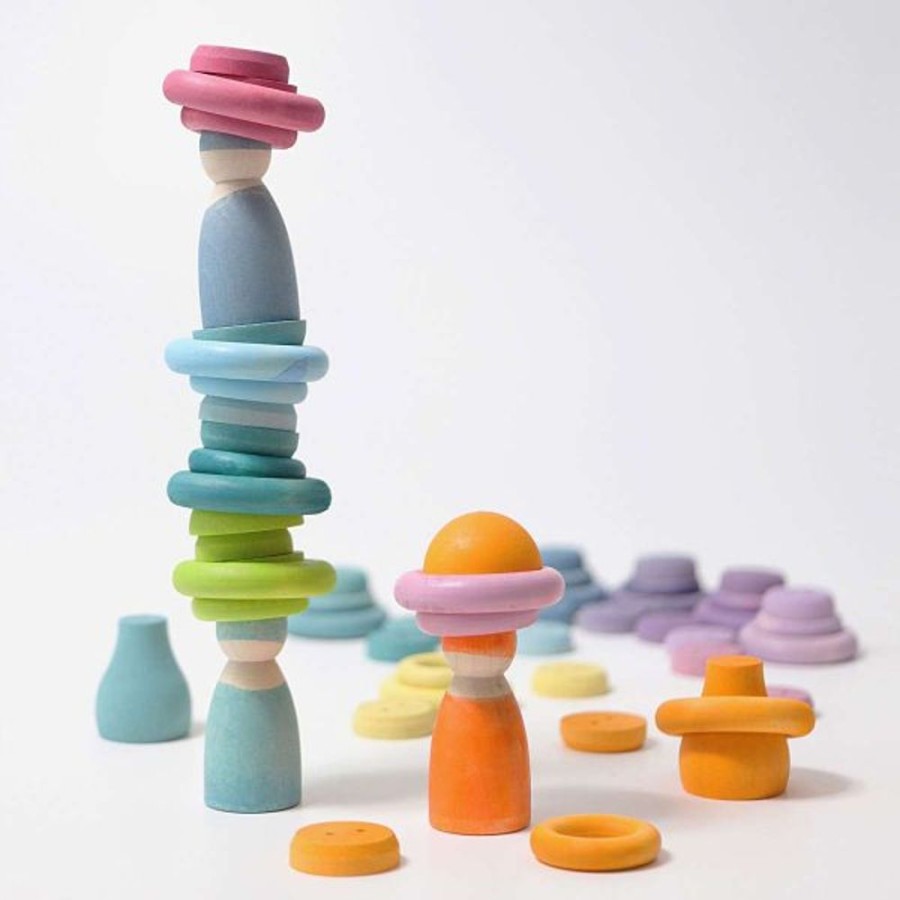 Type Of Play Grimm's | Grimm'S - Building Rings Pastel