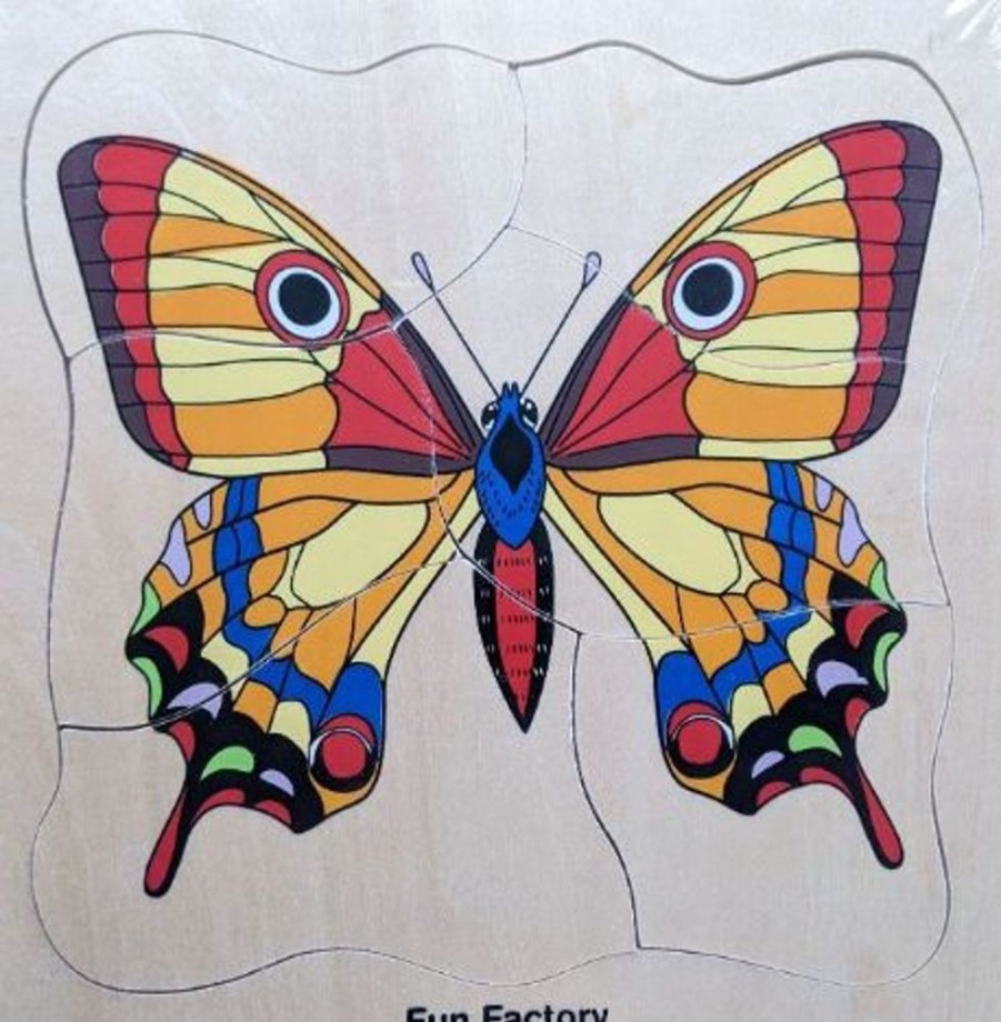 Puzzles & Musical Fun Factory | Fun Factory - Wooden Lifecycle Puzzle Butterfly