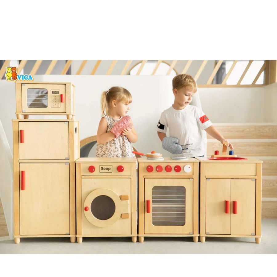 Type Of Play Viga Toys | Viga Toys - Wooden Kitchen Home Corner Set