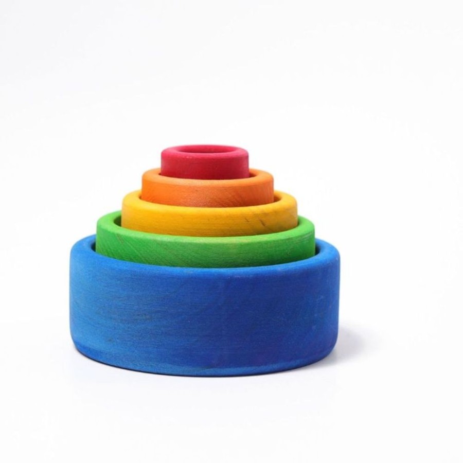 Type Of Play Grimm's | Grimm'S - Stacking Bowls Blue