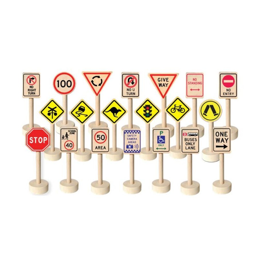 Type Of Play Fun Factory | Fun Factory - Wooden Traffic Signs (20 Pieces)