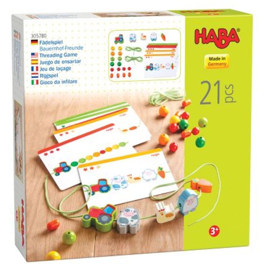 Type Of Play HABA | Haba - Wooden Threading Blocks Farm