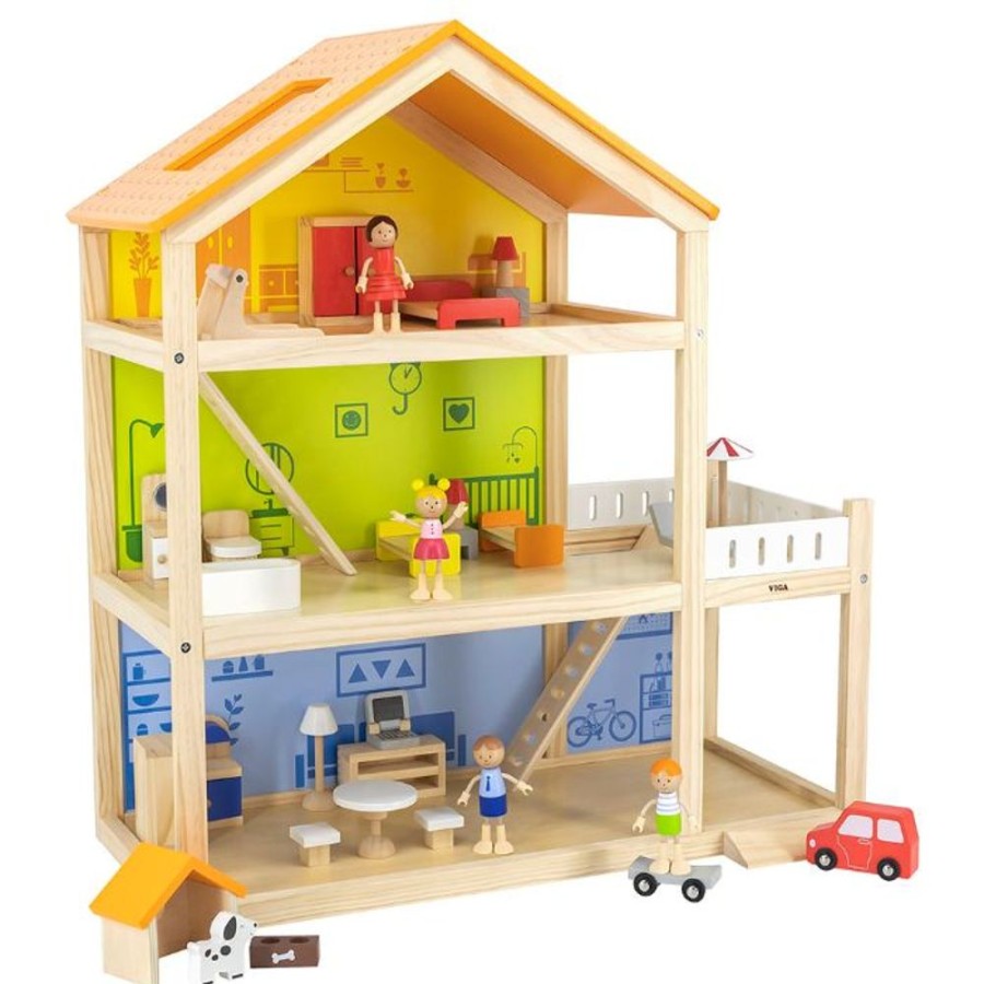 Type Of Play Viga Toys | Viga Toys - Large Wooden Dollhouse