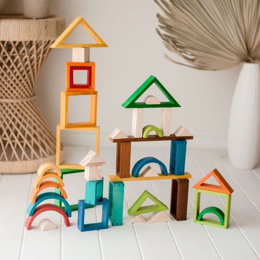 Type Of Play QToys | Qtoys - Rainbow Building Nesting Blocks