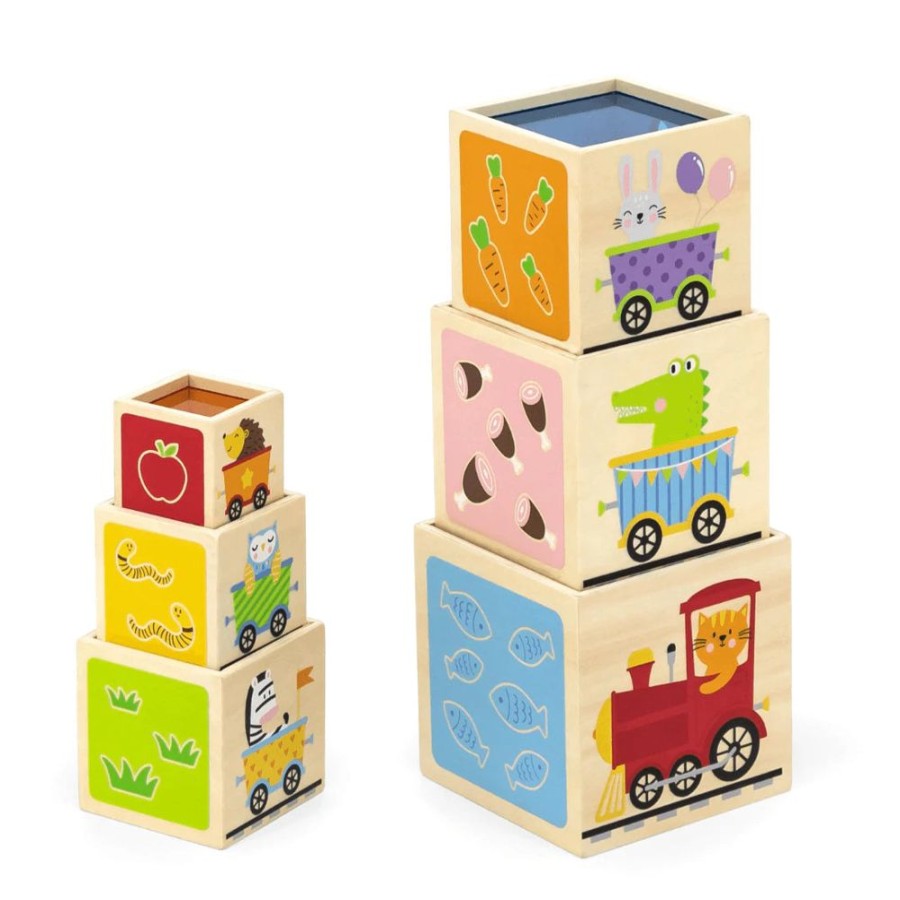 Type Of Play Viga Toys | Viga Toys - Nesting & Stacking Cubes With Rainbow Window