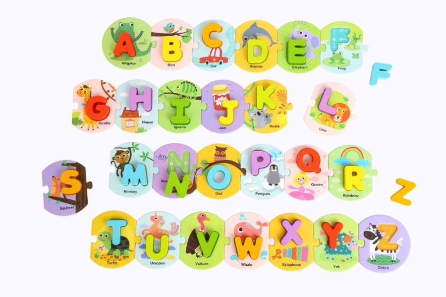 Puzzles & Musical Tooky Toy | Tooky Toy - Wooden Alphabet Puzzle