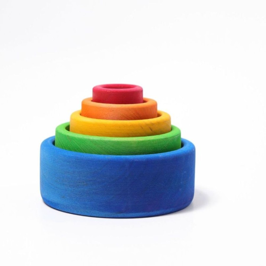 Type Of Play Grimm's | Grimm'S - Stacking Bowls Blue