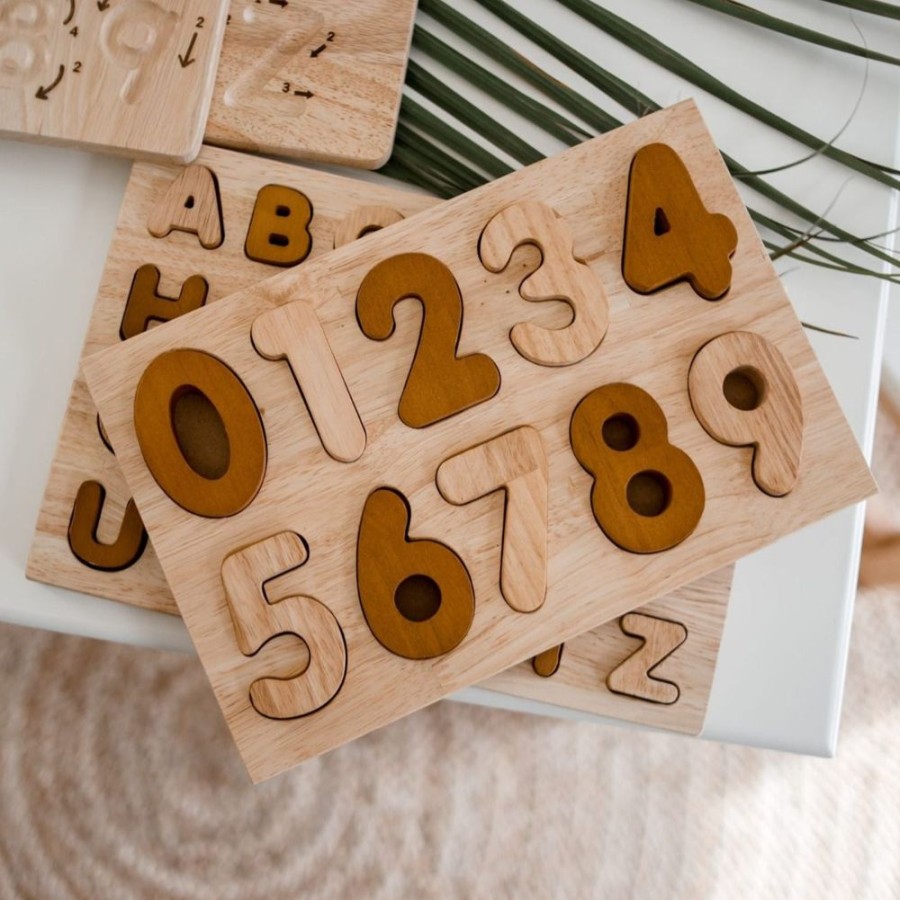 Type Of Play QToys | Qtoys - Number Puzzle (Natural)