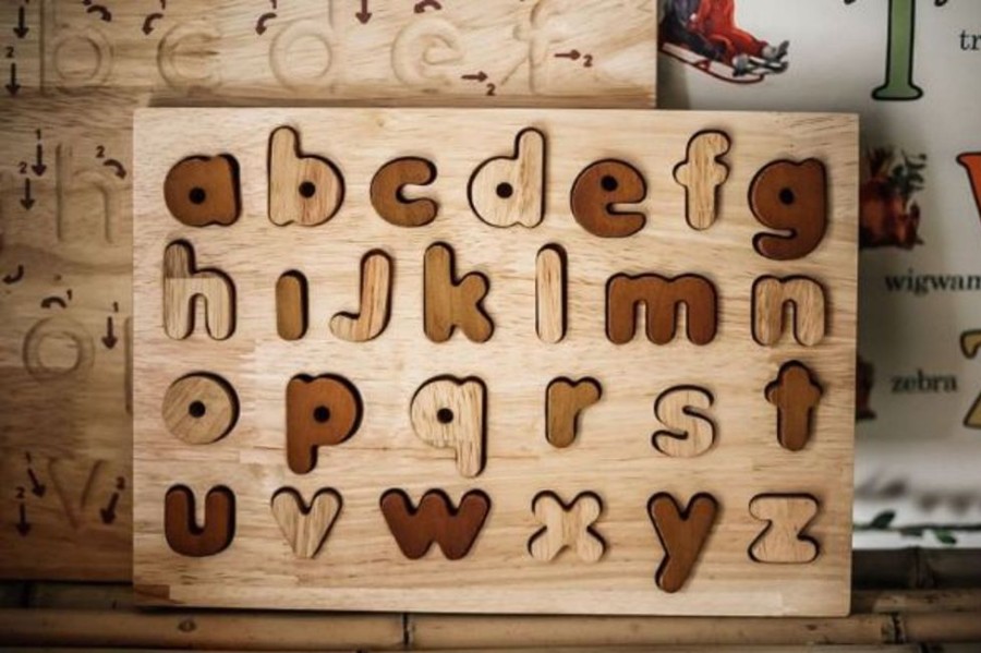 Type Of Play QToys | Qtoys - Lower Case Puzzle (Natural)