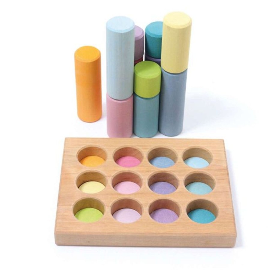 Type Of Play Grimm's | Grimm'S - Stacking Game Small Pastel Rollers