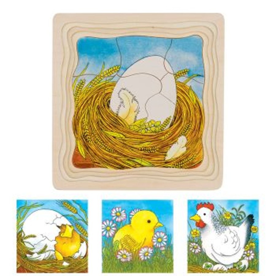 Puzzles & Musical GOKI | Goki - Wooden Lifecycle Puzzles (4 Layers)