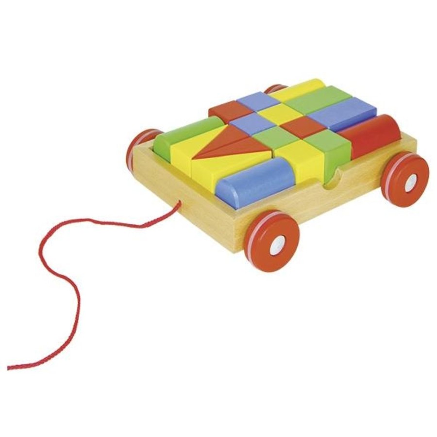 Type Of Play GOKI | Goki - Pull Along Cart With Building Blocks