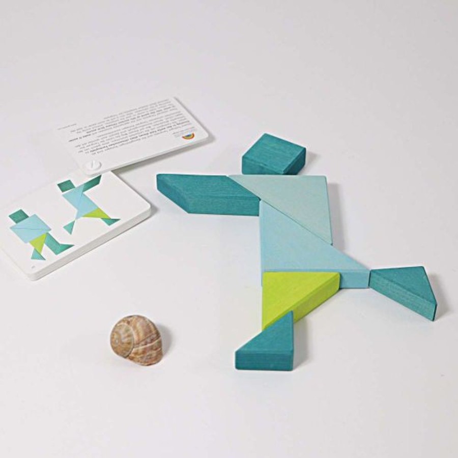 Type Of Play Grimm's | Grimm'S - Wooden Tangram Turquoise