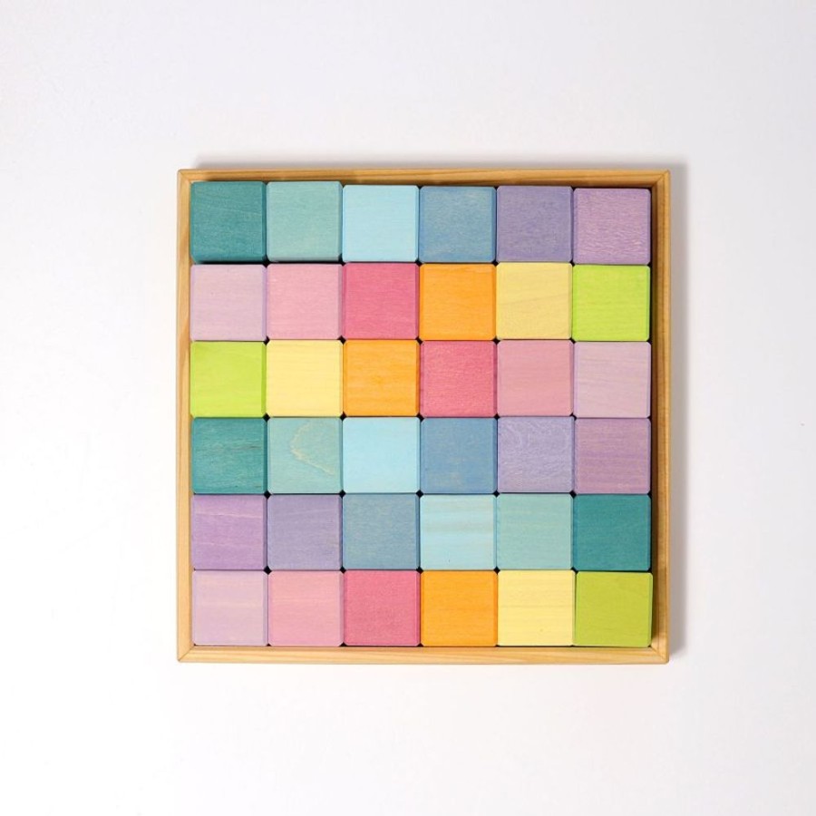 Type Of Play Grimm's | Grimm'S - Pastel Mosaic (36 Blocks)