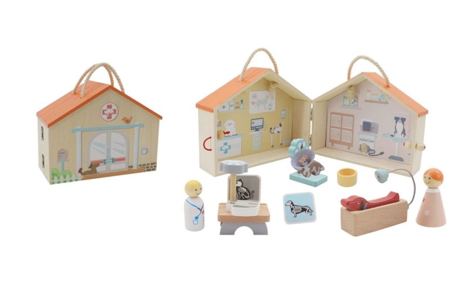 Type Of Play KaperKidz | Kaper Kidz - Wooden Pet Vet Hospital Playset