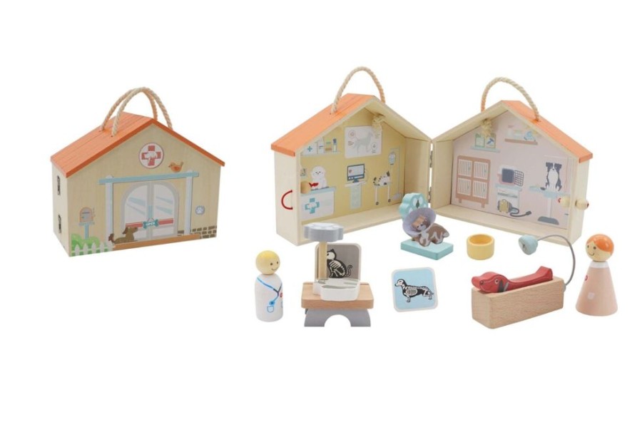 Type Of Play KaperKidz | Kaper Kidz - Wooden Pet Vet Hospital Playset