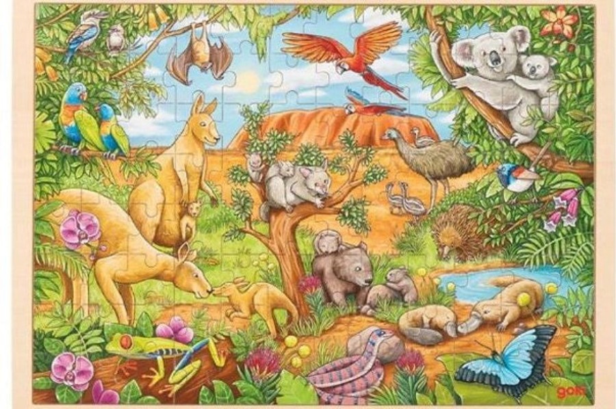 Type Of Play GOKI | Goki - Wooden Puzzle Australian Animals