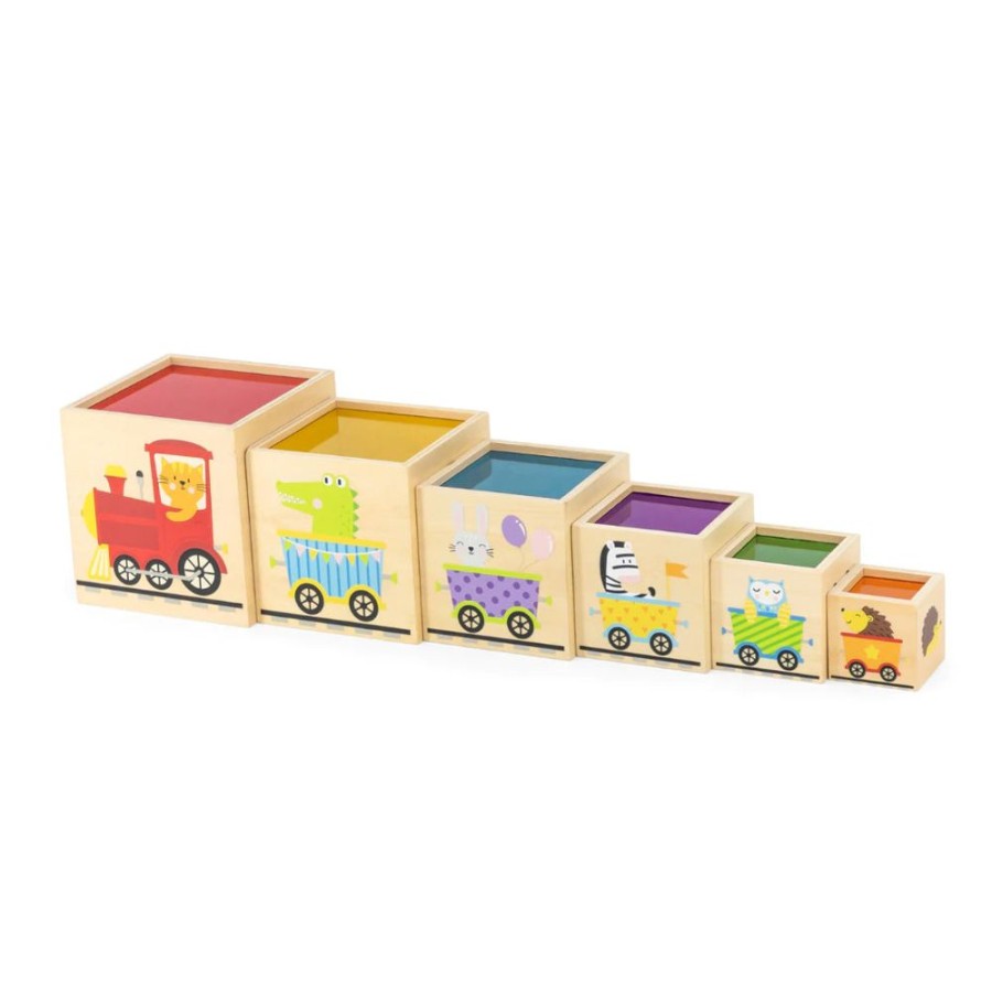 Puzzles & Musical Viga Toys | Viga Toys - Nesting & Stacking Cubes With Rainbow Window