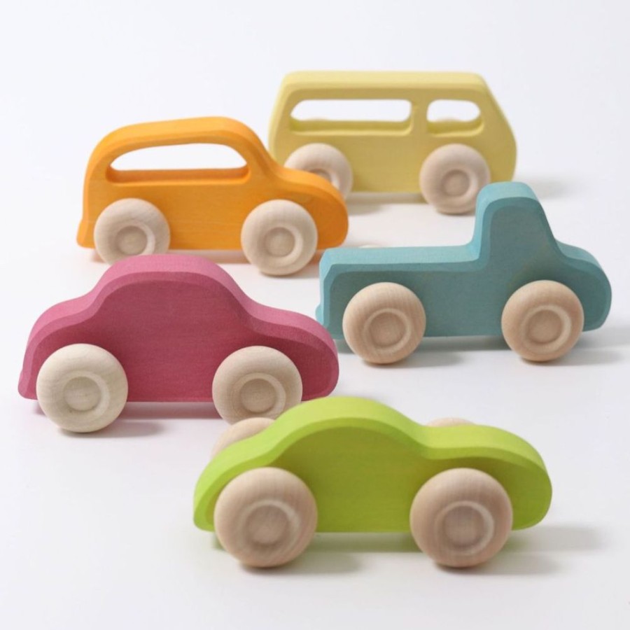 Type Of Play Grimm's | Grimm'S - Wooden Cars Slimine (Set Of 5)